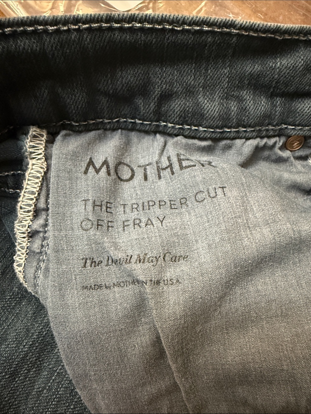 MOTHER Denim The Tripper Cutoff Fray Shorts Sz 26 The Devil May Care Black Grey - Picture 7 of 10